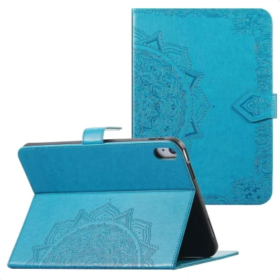 Afbeelding van imoshion tablet Hoes Geschikt voor iPad Air 5 (2022) / 4 (2020) 11 inch (2025) M3 (2024) M2 Mandala Bookcase Turquoise