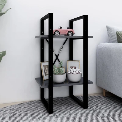 Afbeelding van Boekenkast met 2 schappen 40x30x70 cm spaanplaat grijs