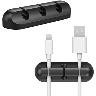 Afbeelding van Kabelclips Organizer voor snoerbeheer, zelfklevende haken, kabelhouder netsnoeren en oplaadkabels, muiskabel, pc, kantoor thuis (3k)