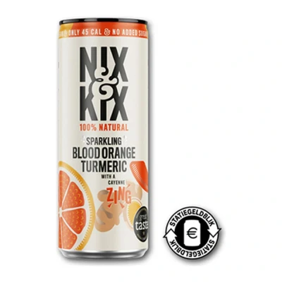 Afbeelding van Nix &amp; Kix Blood Orange Turmeric Blik 24 x 250 ml