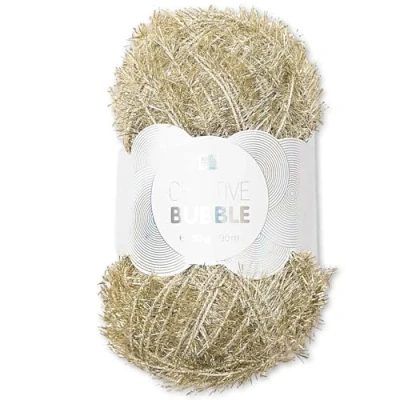 Afbeelding van Frida&#039;s Wollhaus Rico Design Creative Bubble Badgaren, 50 g, wol voor breien en haken, 57 kleuren (015 goud metallic)
