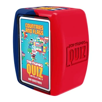 Afbeelding van Top Trumps Quizspel voor landen en vlaggen, 500 vragen om je kennis geheugen over landen, continenten, culturen vlaggen te testen, educatief cadeau speelgoed jongens meisjes