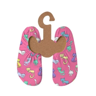 Afbeelding van Slipstop Chaussures de plage antidérapantes pour fille Protection solaire UPF 50+, Kitties Chat coloré, 33/35 EU