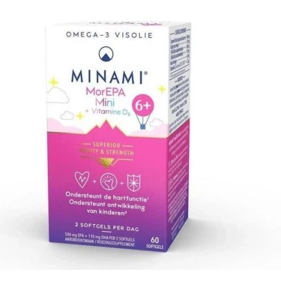 Afbeelding van Minami Nutrition MorEPA Mini Capsules 85% Omega 3 Aardbei 60Capsules