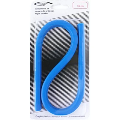 Afbeelding van Graphoplex Flexibele gebogen liniaal, 50 cm, blauw