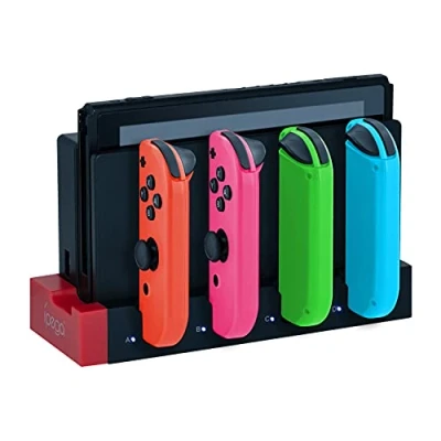 Afbeelding van Mcbazel Switch Joy Con 4 in 1 dockingstation met led display voor NS controller, oplader USB, compatibel Nintendo Swtich