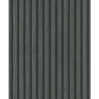 Afbeelding van Behang Botanica Wooden Slats zwart en grijs