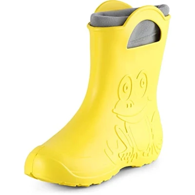 Afbeelding van Ladeheid LA CA FrogWoWinter Dames Regenlaarzen Rubber met Binnenschoen EVA Wasbare Geel 38/39