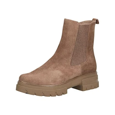 Afbeelding van CAPRICE Enkellaarsjes voor dames, breedte: 9 25412 29, Europese maat, Croco cognac.