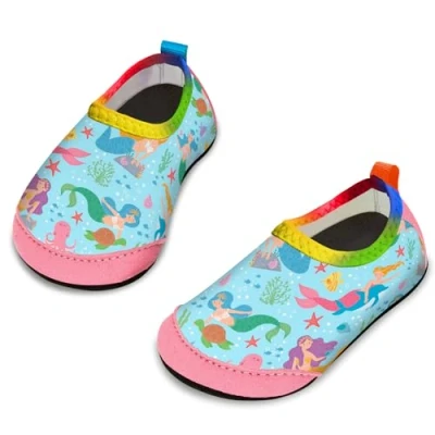 Afbeelding van Yorgou Waterschoenen voor kinderen, antislip, duikschoenen, sneldrogend, strand, meisjes, jongens, Lichtblauwe zeemeermin