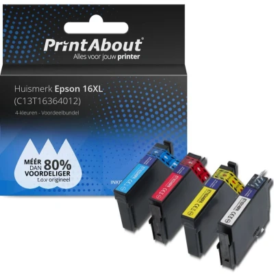 Afbeelding van Huismerk Epson 16XL (T1631) Inktcartridge 4 kleuren Voordeelbundel