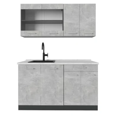 Afbeelding van Vicco Eenpersoonskeuken R Line, Beton/antraciet, 140 cm , WB Marmer