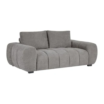 Afbeelding van Vente unique Zitbank 3 plaatsen in antraciet stof BERENIA L 196 cm x H 81 D 105