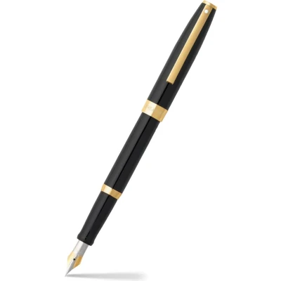Afbeelding van Sheaffer vulpen Sagaris E9471 F Glossy black gold tone SF E0947143