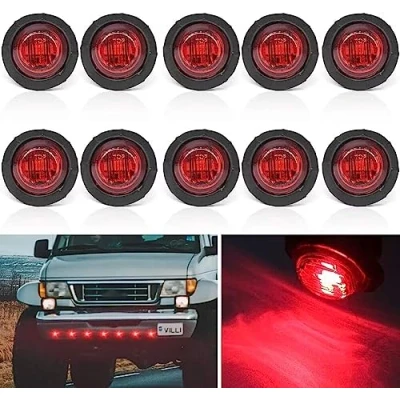 Afbeelding van Sjabloonlichten LED Zijverlichting Zijlichten, Zijmarkeringslichten Rood Positie Indicatoren 12V/24V Waterdichte Zijlichten voor Vrachtwagen Aanhanger Truck Bus Boot