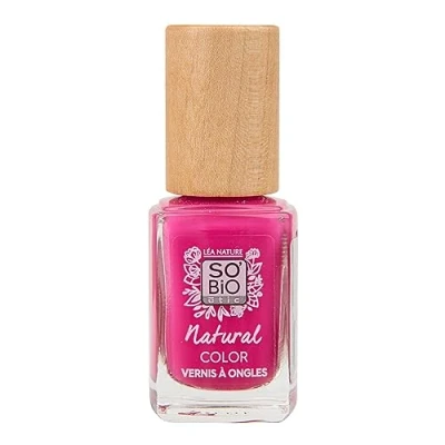 Afbeelding van Léa NATURE SO BiO étic natuurlijke nagellak kleur arty rose dubbele werking verzorging en versterkt beschermt biologische ricinusolie versterkend veganistisch
