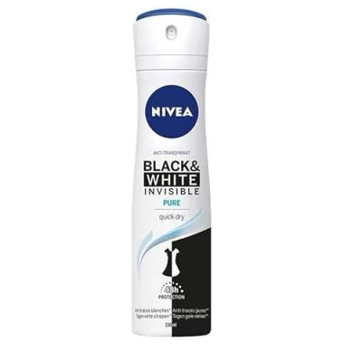 Afbeelding van 6x Nivea Deodorant Spray Invisible For Black &amp; White Pure 150 ml