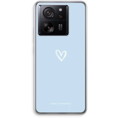 Afbeelding van Case Company® hoesje geschikt voor Xiaomi 13T Klein Hart Blauw Soft Cover Telefoonhoesje Bescherming aan alle Kanten en Schermrand