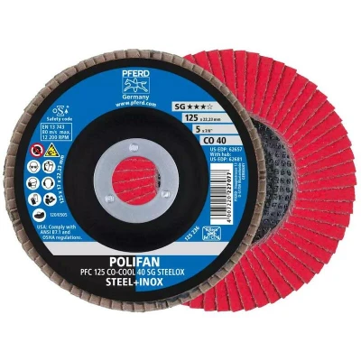 Afbeelding van PFERD 67760425 PFC 125 CO COOL 40 SG STEELOX Lamellenschijf Diameter mm Boordiameter 22.23 Aluminium legering, Legering op nikkelbasis, Superlegeringen