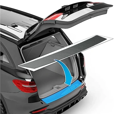 Afbeelding van Beschermfolie voor de kofferbak, complete set Skoda Karoq NU7 I 2017 2024 bumper achter koolstoffolie zelfklevend