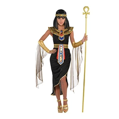 Afbeelding van amscan Egyptisch koninginnenkostuum voor dames met hoofdtooi volwassenen 1 stuk, niet effen, 42 16