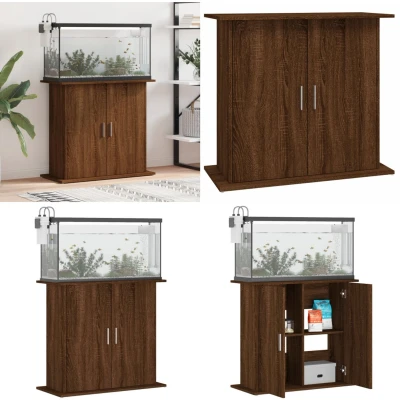 Afbeelding van Aquariumstandaard 81x36x73 cm bewerkt hout bruin eikenkleur