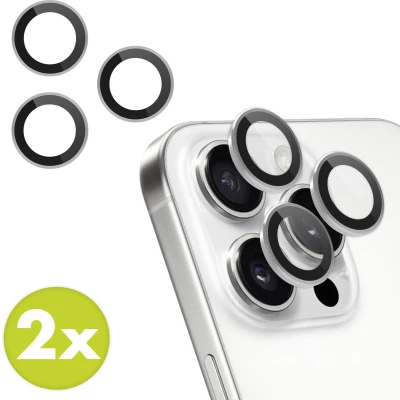 Afbeelding van imoshion 2 Pack Camera lens protector Screenprotector Geschikt voor iPhone 16 Pro, Pro Max Wit