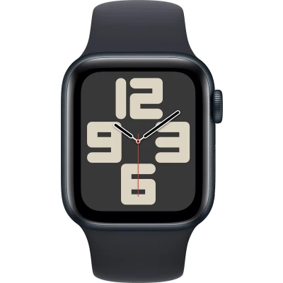 Afbeelding van Apple Watch SE 2023 40mm Zwart (Zwarte Siliconenband M/L)