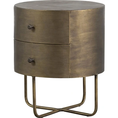 Afbeelding van Glossy kastje rond metaal antique brass
