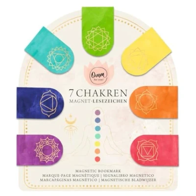 Afbeelding van moses. Set van 7 magnetische chakra bladwijzers met betekenisgids gouden details