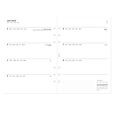 Afbeelding van Filofax Minimaal weekplanner 2023 op twee pagina&#039;s A5