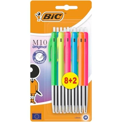 Afbeelding van Balpen Bic M10 Colors Limited Edition medium assorti 8+2 gratis