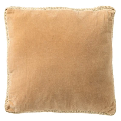 Afbeelding van Dutch Decor MANOE Sierkussen 45x45 cm effen kleur met rand van jute Semolina beige