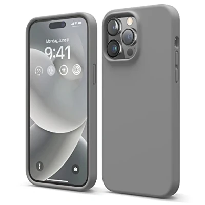 Afbeelding van Elago hoes van vloeibare siliconen compatibel met iPhone 14 Pro Max (6,7 inch) beschermhoes gemaakt premium volledige bescherming, schokbestendig, 4 structuren, zachte microvezel voorkomt krassen (helder roze)