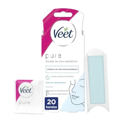 Image de VEET Lot de 20 bandes cire dépilatoire pour le visage peau sensible