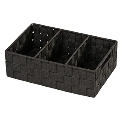 Afbeelding van Opbergmand Wenko Adria Polypropyleen Zwart 10x21x32cm