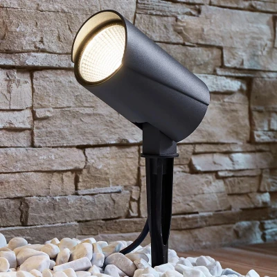 Afbeelding van Lucande Buitenspots 1licht aluminium, glas H: 31.5 cm donkergrijs Inclusief lichtbron