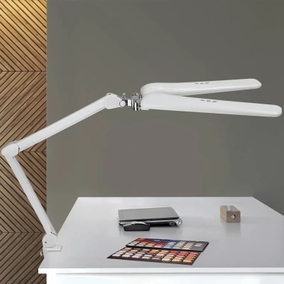 Afbeelding van Werkpleklamp MAUL Craft duo LED tafelklem dimbaar wit