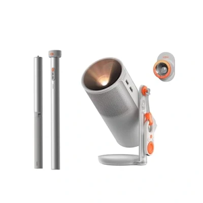 Afbeelding van XGIMI MoGo 4 nieuwe draagbare beamer 2025 met PowerBase ondersteuning, 5 uur speeltijd, Google TV Netflix gelicentieerd, 360 verstelbare standaard, 450 ISO lumen, 2 x 6 W Harman Kardon