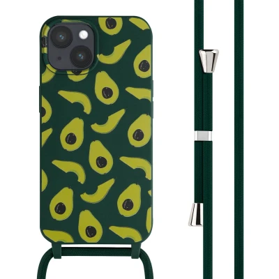 Afbeelding van iMoshion hoesje met koord Geschikt voor iPhone 15 Siliconen Groen