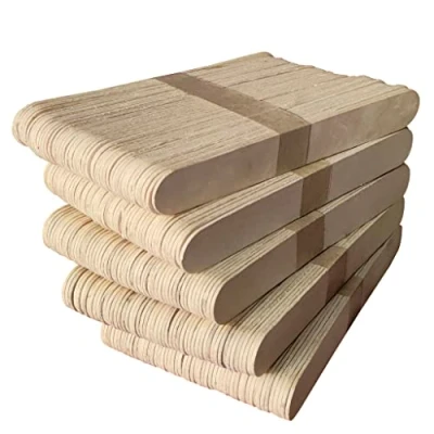 Afbeelding van Netuno 300 stuks houten stokjes, doe het zelf spatels, ijsstokken, stokken, 15 cm lang, natuurlijk glad voor handwerk
