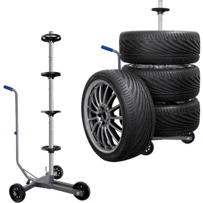 Afbeelding van HP Autozubehör Verrijdbare bandenstandaard met dubbele beugel Bandbreedte tot 225 mm