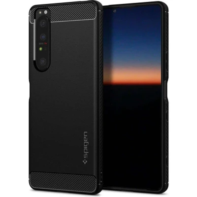 Afbeelding van Spigen TPU Rugged Armor Back Cover Zwart Sony Xperia 1 III