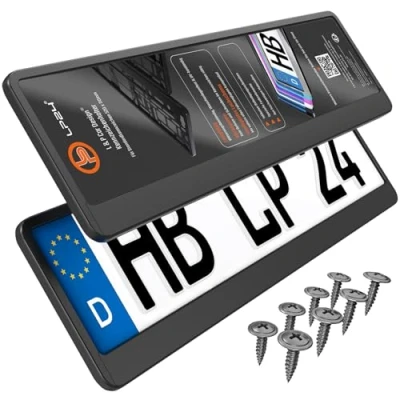 Afbeelding van L &amp; P Car Design L&amp;P A162 kentekenplaathouder, zwart, 2 stuks