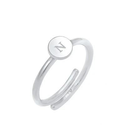 Afbeelding van Elli Letter N Ring, Dames, Maat: 54, Silver