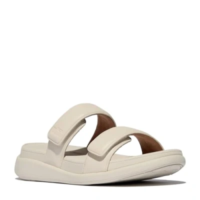 Afbeelding van FitFlop F Mode Go Adjustable Flatform Two Bar Slides Vrouwen Paris Beige