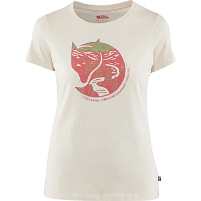 Afbeelding van Fjallraven Arctic Fox Print T shirt W dames, krijtwit