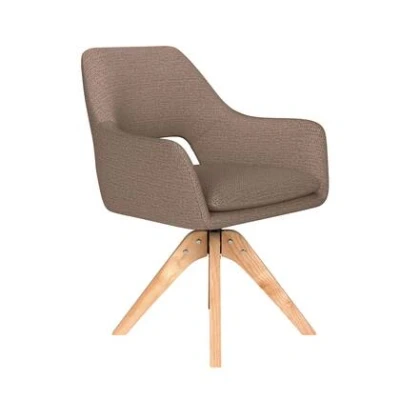 Afbeelding van Housecraft Living Mos Eetkamerstoel Draaibaar Hout Taupe