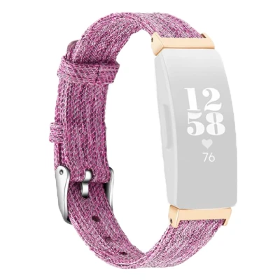Afbeelding van Fitbit Inspire 1 / HR Ace 2 Canvas nylon bandje Maat: Large Paars