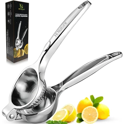 Afbeelding van HI NATURE™ Robuuste Kwaliteit Citroenpers Limoenpers Handmatige Lemon squeezer Citrusknijper Fruitpers Sinaasappelpers Zilver